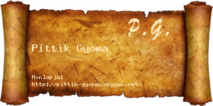 Pittik Gyoma névjegykártya